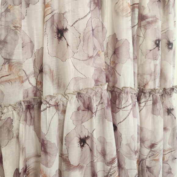 MikaRose Floral Maxi Dress Cream and Purple - Picture 16 of 17